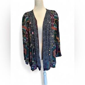 Vintage Carole Little Multicolor Open Front Cardigan